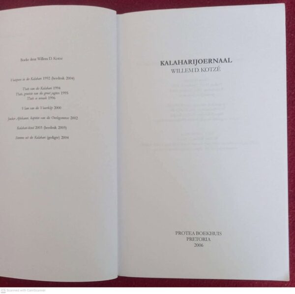 Kalaharijoernaal3 Kalaharijoernaal — Willem D. Kotze secondhand book