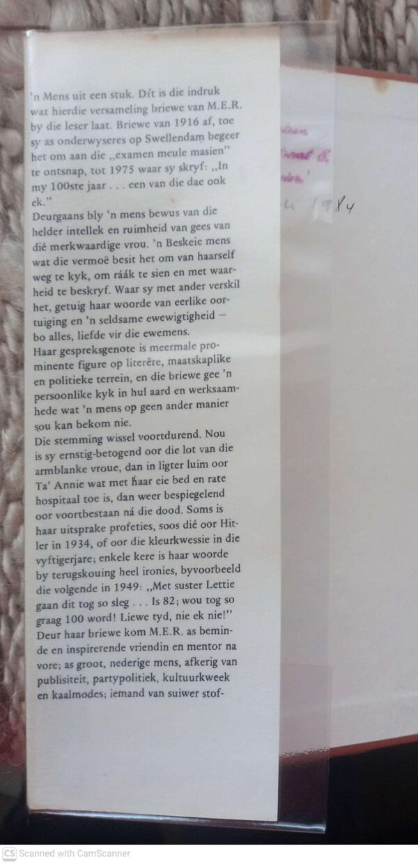 M.E.R: ‘n Kosbare Erfenis: Briewe 1916-1975 — Alba Bouwer, Rykie Van Reenen secondhand book