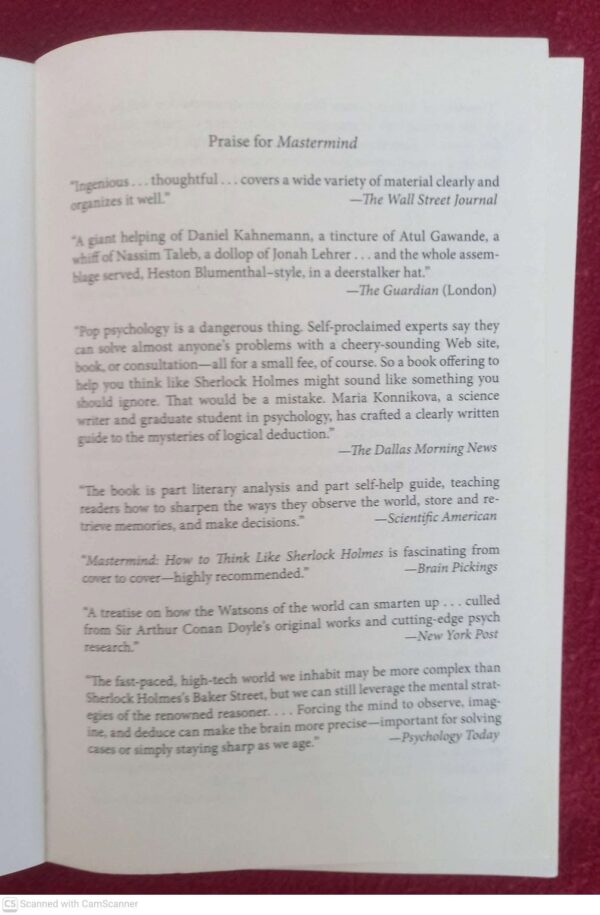 Mastermind3 Mastermind: How To Think Like Sherlock Holmes — Maria Konnikova secondhand book
