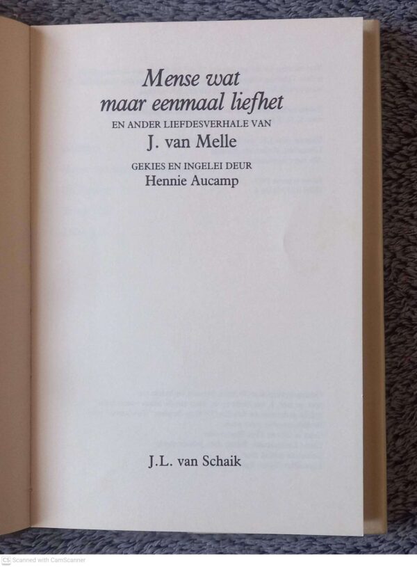 Mense Wat Maar Eenmaal Liefhet — J. van Melle secondhand book