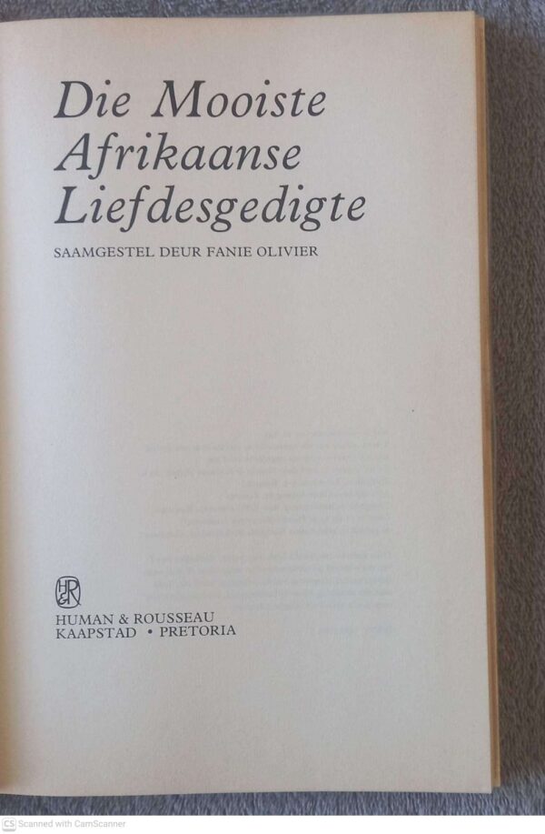 Die Mooiste Afrikaanse Liefdesgedigte — Fanie Olivier secondhand book