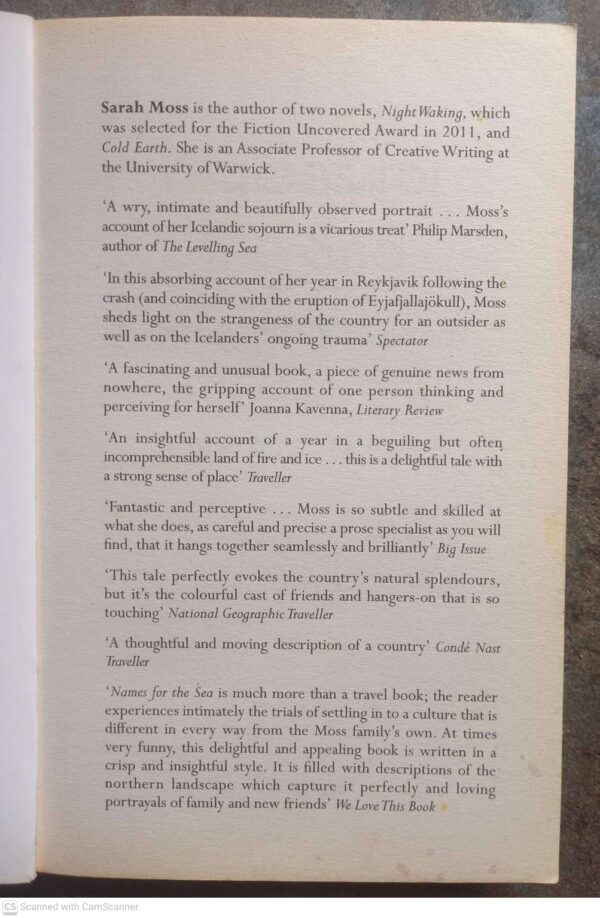 Names for the Sea3 Names For The Sea: Strangers In Iceland — Sarah Moss secondhand book