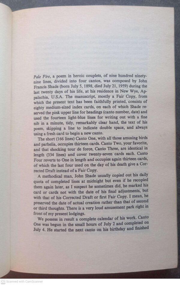 Pale Fire — Vladimir Nabokov secondhand book