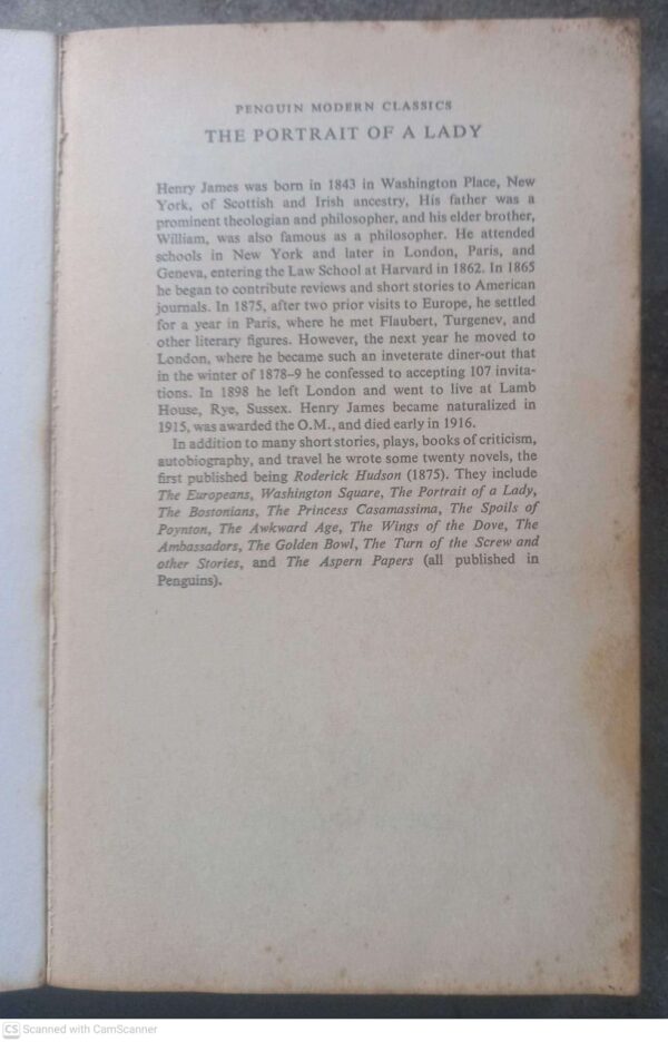 The Portrait Of A Lady — Henry James secondhand book