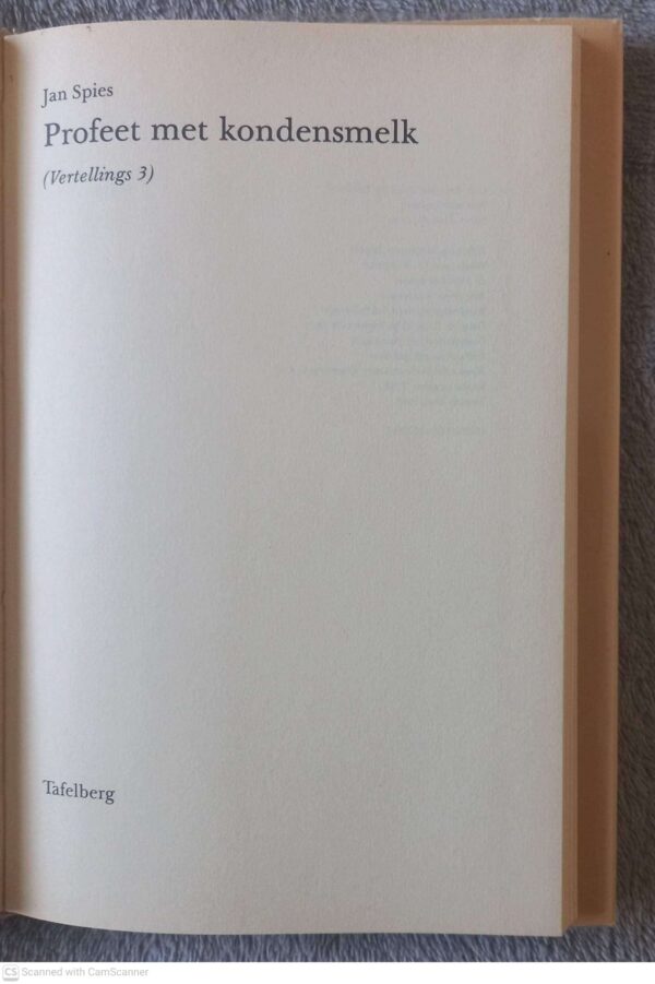 Profeet Met Kondensmelk (Vertellings 3) — Jan Spies secondhand book