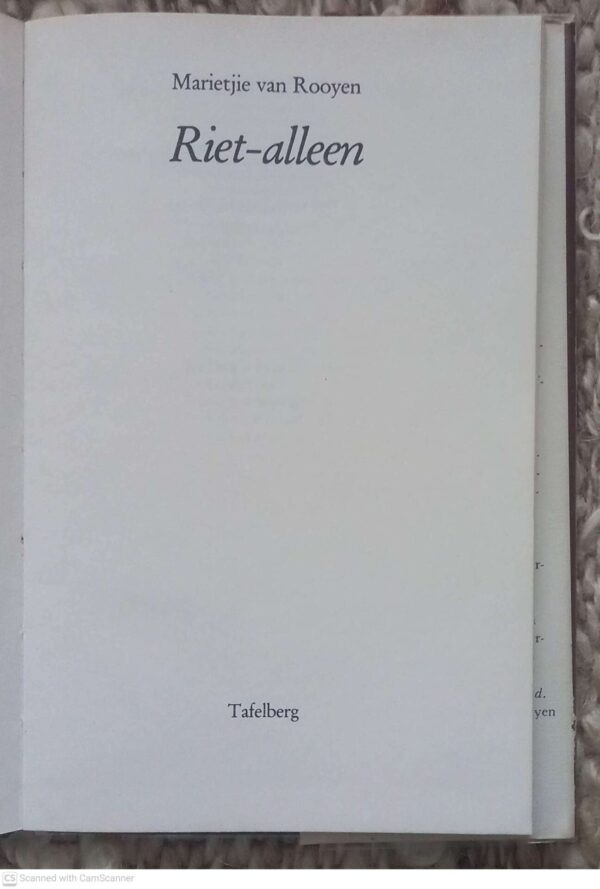 Riet-Alleen — Marietjie Van Rooyen secondhand book
