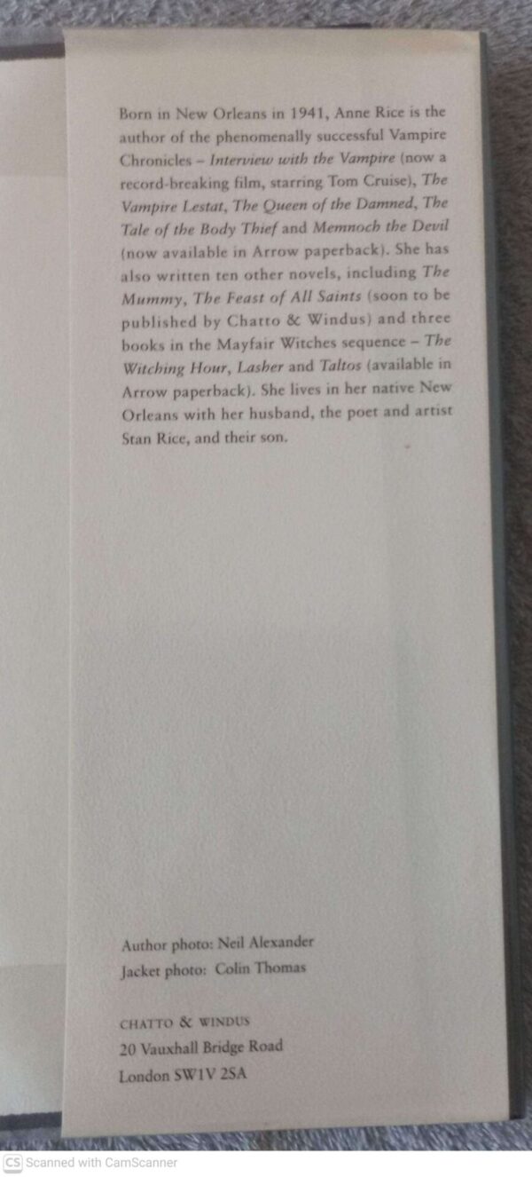 Servant Of The Bones – Anne Rice secondhand book