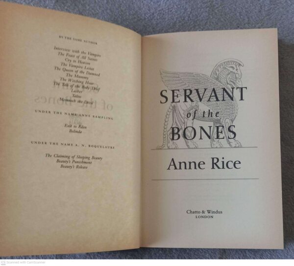 Servant Of The Bones – Anne Rice secondhand book