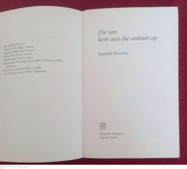Die Son Kom Aan Die Seekant Op – Jeanette Ferreira secondhand book