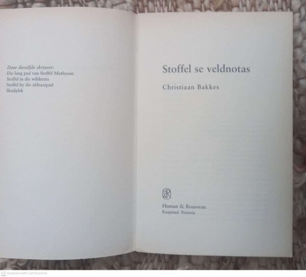 Stoffel Se Veldnotas — Christiaan Bakkes secondhand book