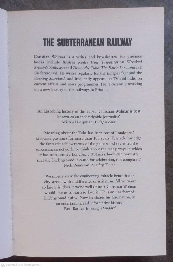 The Subterranean Railway — Christian Wolmar secondhand book
