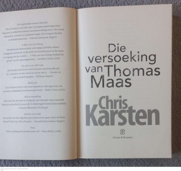 Die Versoeking Van Thomas Maas — Chris Karsten secondhand book