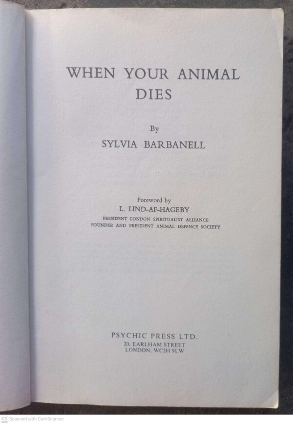 When Your Animal Dies3 When Your Animal Dies — Sylvia Barbanell secondhand book