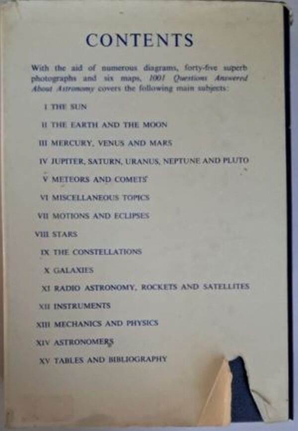 1001 Questions Answered About Astronomy – James S. Pickering secondhand book