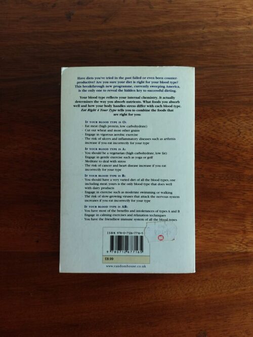 Eat Right For Your Type – Peter D’Adamo, Catherine Whitney secondhand book