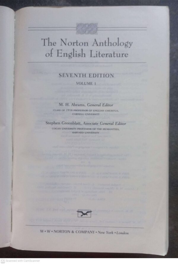 The Norton Anthology Of English Literature, Vol 1 — M. H. Abrams secondhand book