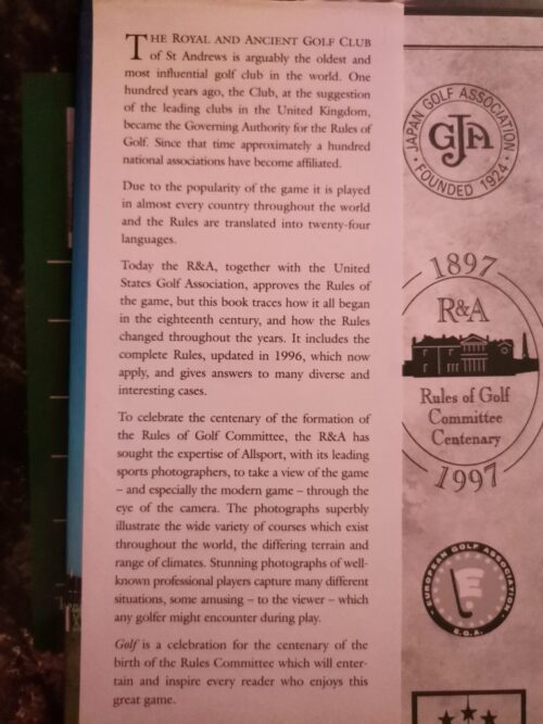 Golf: A Celebration Of 100 Years Of The Rules Of Play – John Glover secondhand book