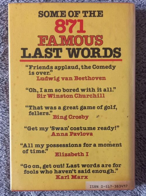 871 Famous Last Words — Gyles Brandreth secondhand book