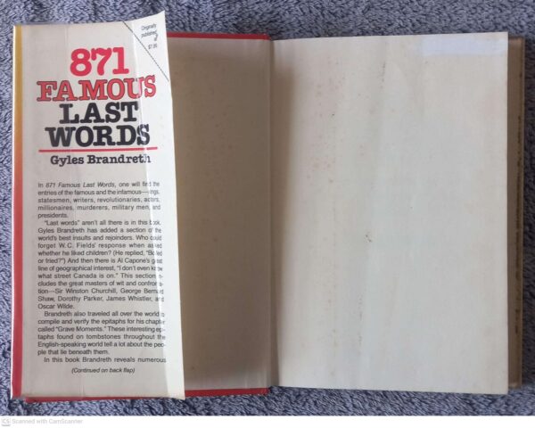 871 Famous Last Words3 871 Famous Last Words — Gyles Brandreth secondhand book