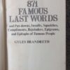 871 Famous Last Words5 871 Famous Last Words — Gyles Brandreth secondhand book