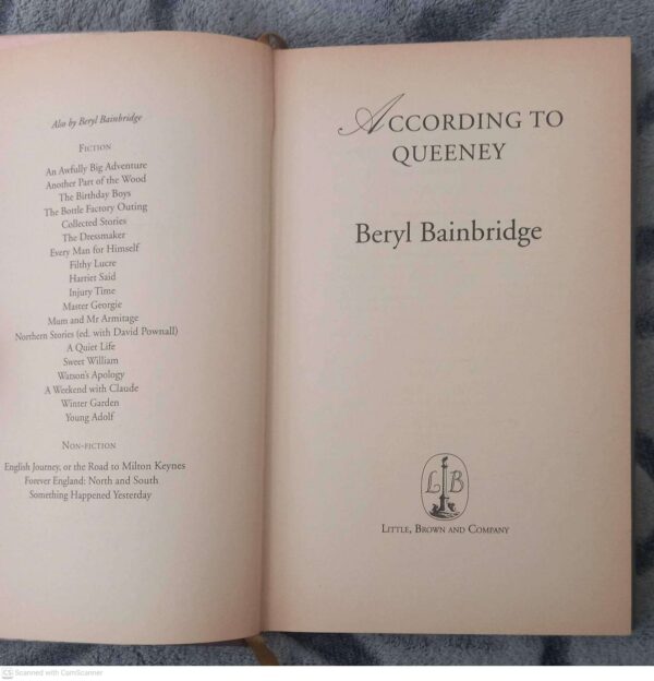 According To Queeney — Beryl Bainbridge secondhand book