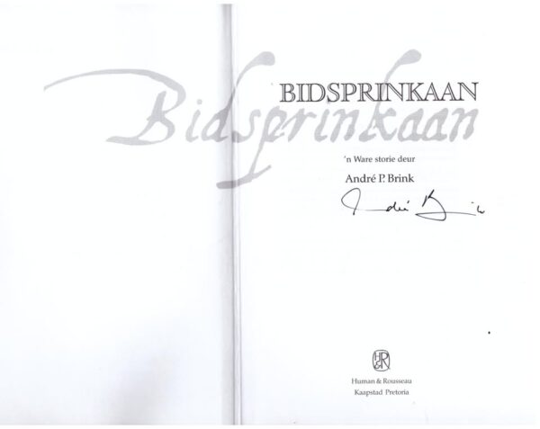 Bidsprinkaan – André P. Brink **GETEKEN** secondhand book