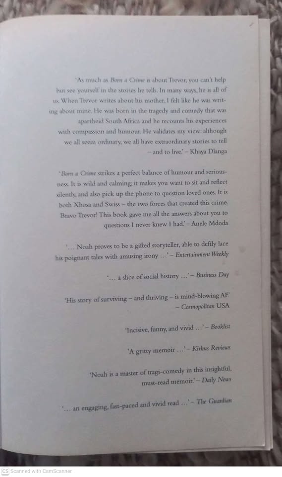 Born A Crime — Trevor Noah secondhand book