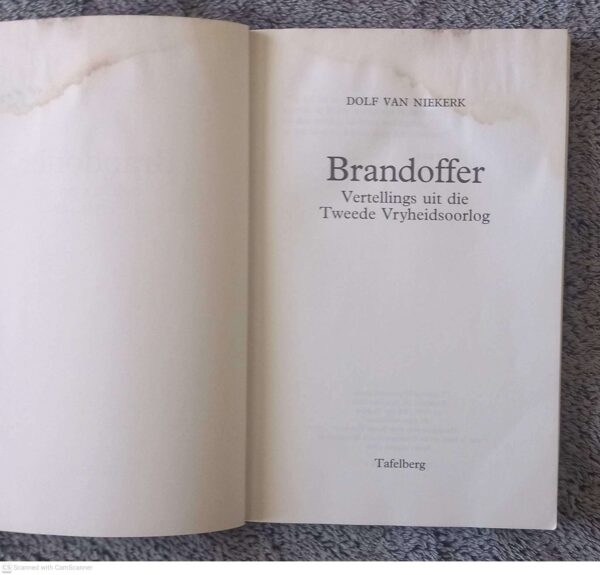 Brandoffer — Dolf Van Niekerk secondhand book