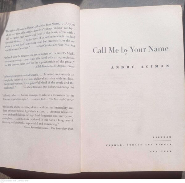 Call Me By Your Name — André Aciman secondhand book
