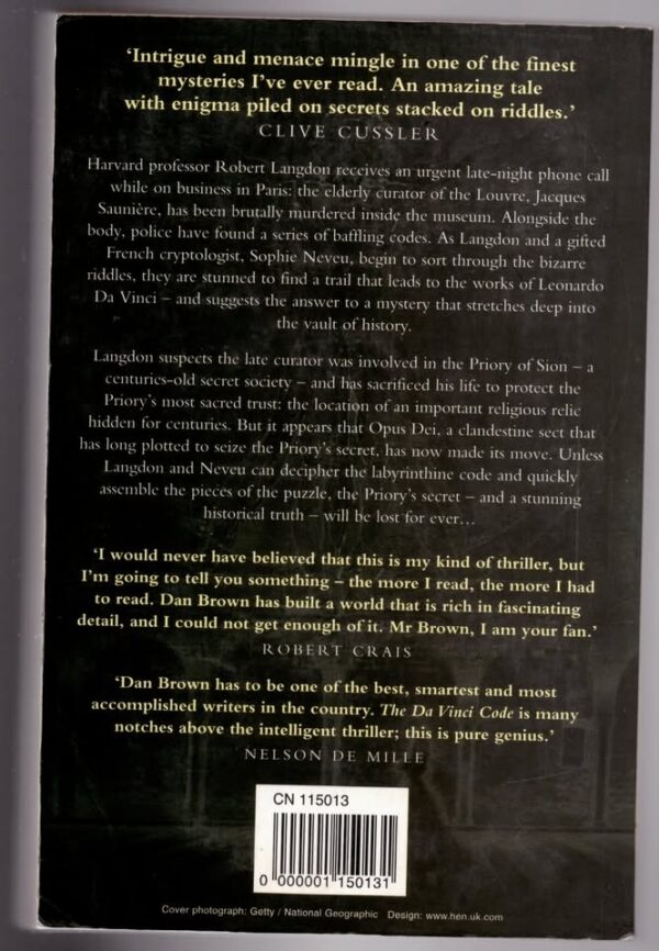 Da Vinci Code2 The Da Vinci Code – Dan Brown secondhand book