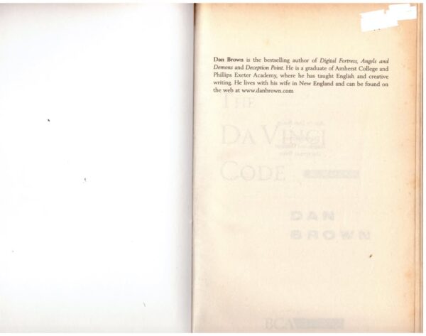 Da Vinci Code3 The Da Vinci Code – Dan Brown secondhand book