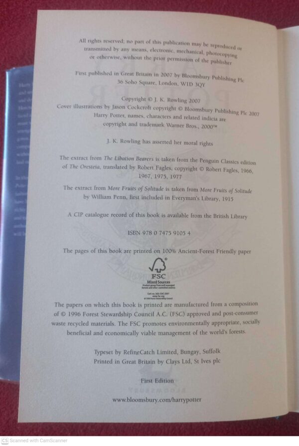 Harry Potter And The Deathly Hallows — J. K. Rowling secondhand book