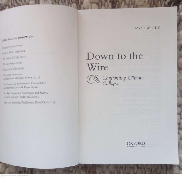Down To The Wire: Confronting Climate Collapse — David W. Orr secondhand book