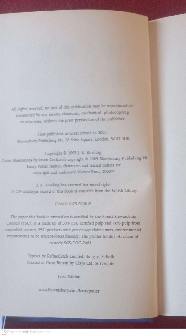 Harry Potter And The Half Blood-Prince – J. K. Rowling secondhand book