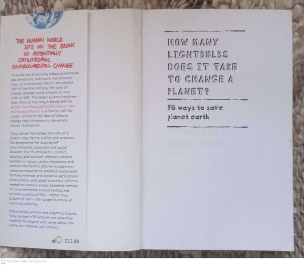 How Many Lightbulbs Does It Take To Change A Planet? — Tony Juniper secondhand book