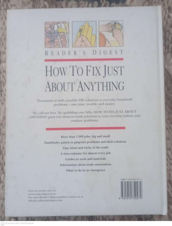 How to Fix Just About Anything2 How To Fix Just About Anything – Reader’s Digest secondhand book