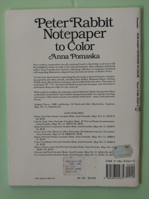 Peter Rabbit Notepaper To Color – Anna Pomaska secondhand book