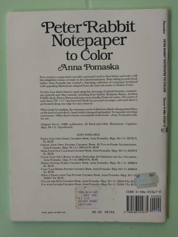 Peter Rabbit Notepaper To Color – Anna Pomaska secondhand book