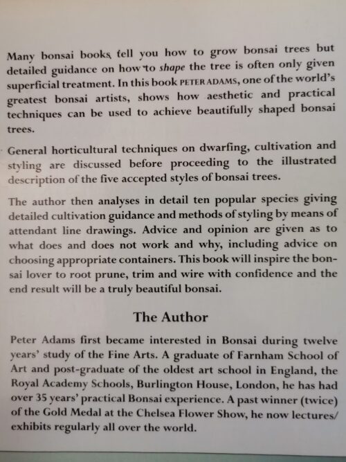 Successful Bonsai Shaping – Peter Adam secondhand book