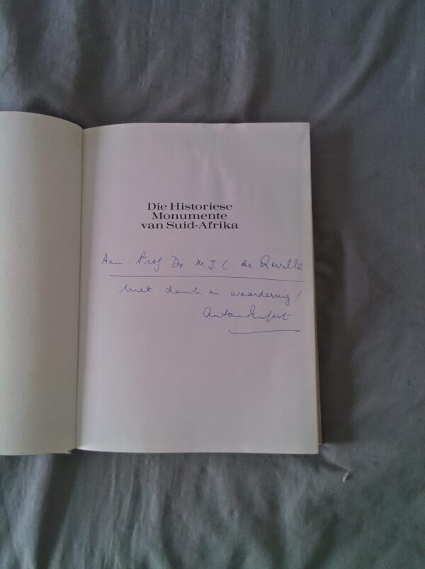 Die Historiese Monumente Van Suid-Afrika – J.J. Oberholster (Signed By Anton Rupert) secondhand book