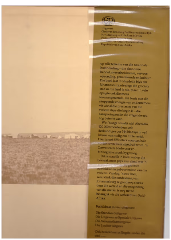 Johannesburg: Eenhonderd Jaar, 1886-1986 secondhand book