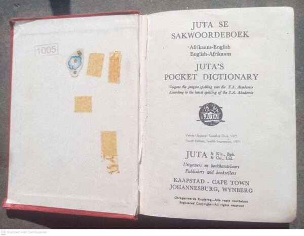 Juta Se Sakwoordeboek / Juta’s Pocket Dictionary secondhand book