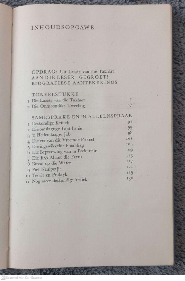 Die Laaste Van Die Takhare En Ander Verhoogstukke — C. J. Langenhoven secondhand book