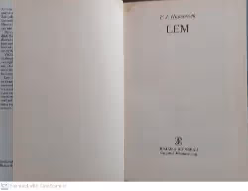 Lem — P. J. Haasbroek secondhand book