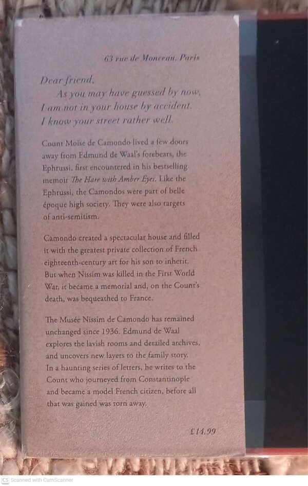 Letters To Camondo — Edmund De Waal secondhand book