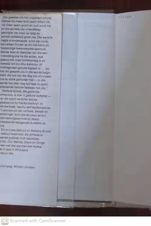 Oor Mense, Diere En Dinge — Stefans Grové secondhand book