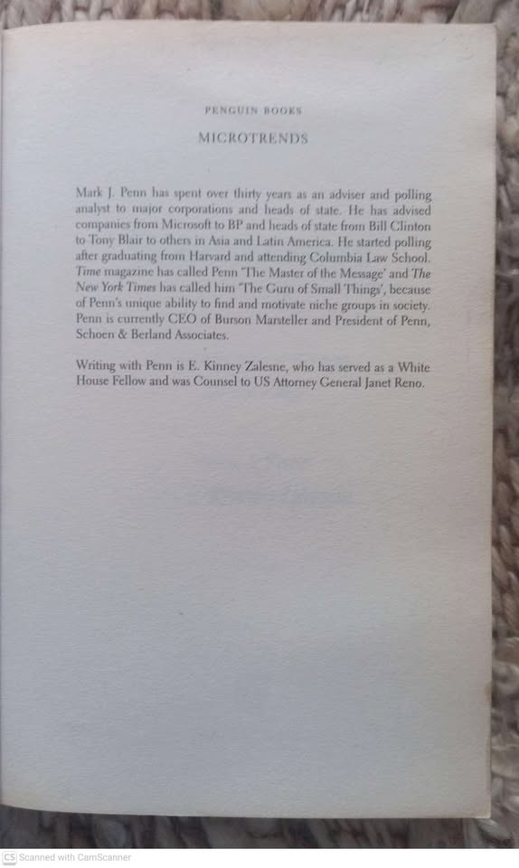 Microtrends: Surprising Tales Of The Way We Live Today– Mark J. Penn, E. Kinney Zalesne secondhand book