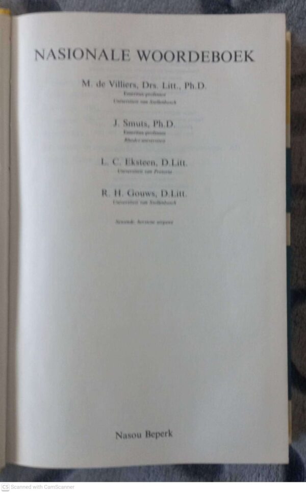 Nasionale Woordeboek — Meyer De Villiers Et Al. secondhand book