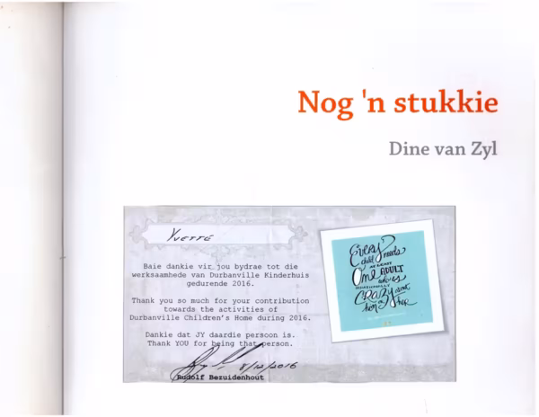 Nog ‘n Stukkie – Dine Van Zyl secondhand book
