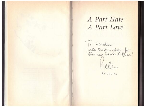 A Part Hate, A Part Love — Pieter-Dirk Uys *SIGNED* secondhand book